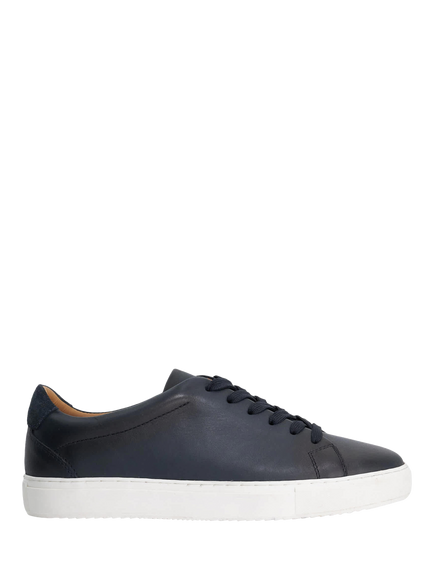 Dune London Trevons Leather Cup Sole Trainers, Navy