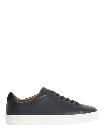 Dune London Trevons Leather Cup Sole Trainers, Black, Black