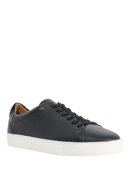 Dune London Trevons Leather Cup Sole Trainers, Black - view 2, Black