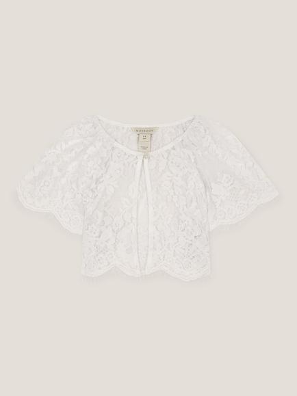 Monsoon Kids' Lola Lace Cover Up, Ivory, Ivory