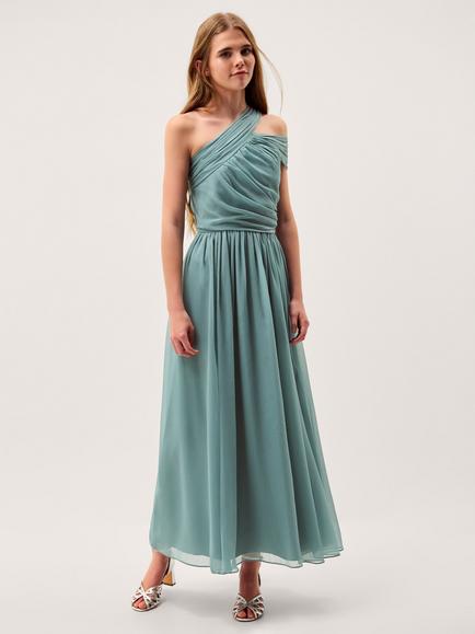 Monsoon Kids' Arianna Asymmetric Prom Dress, Green, Green