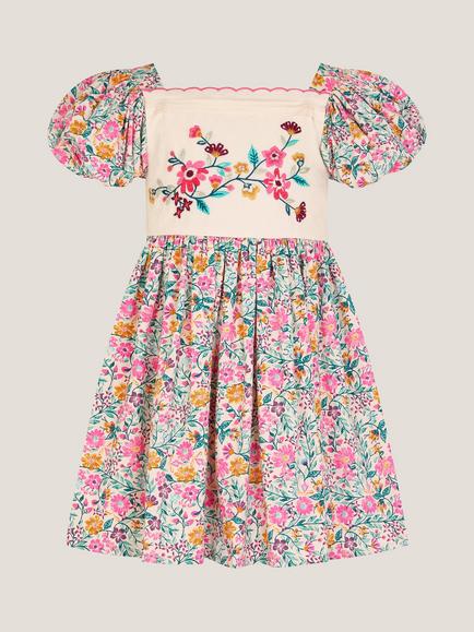Monsoon Kids' Embroidered Dress, Multi, Multi