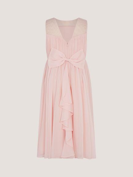Monsoon Kids' Imogen Sleeveless Chiffon Party Dress, Pink - view 2, Pink