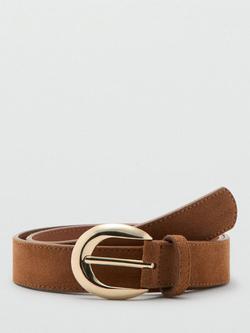 Mango Maya Pure Suede Belt, Brown, Brown