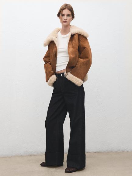 Mango Adriana Double Faced Faux Shearling Jacket, Brown - view 2, Brown