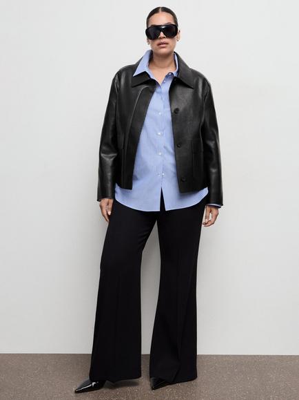 Mango Sabina Faux Leather Jacket, Black