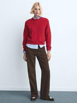 Mango Danila High Rise Wide Leg Jeans, Dark Brown - view 2, Dark Brown