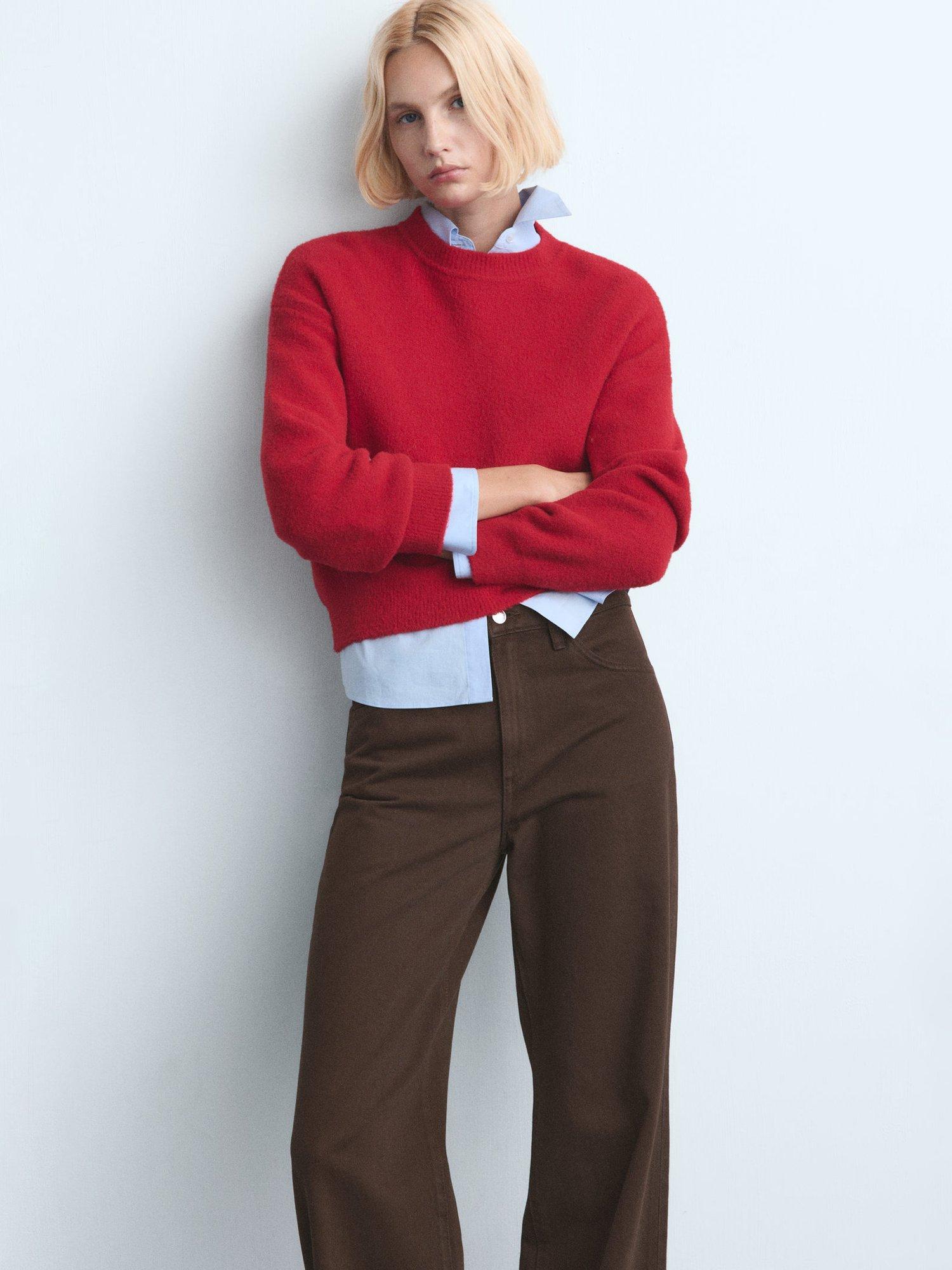 Product image 6 of 7, which shows Mango Danila High Rise Wide Leg Jeans, Dark Brown, 10