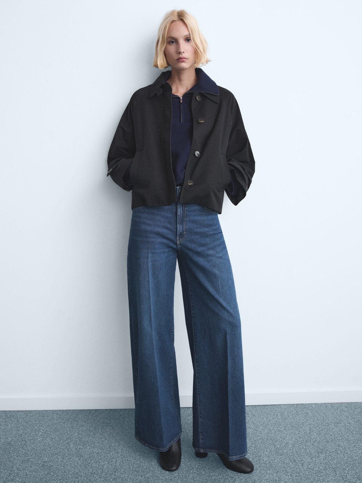 Product image 2 of 8, which shows Mango Elise High Rise Wide Leg Jeans, Mid Blue, 4