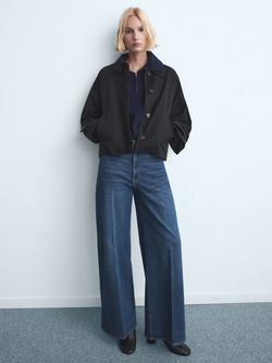 Mango Elise High Rise Wide Leg Jeans - view 2, Mid Blue