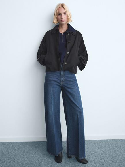 Mango Elise High Rise Wide Leg Jeans - view 2, Mid Blue