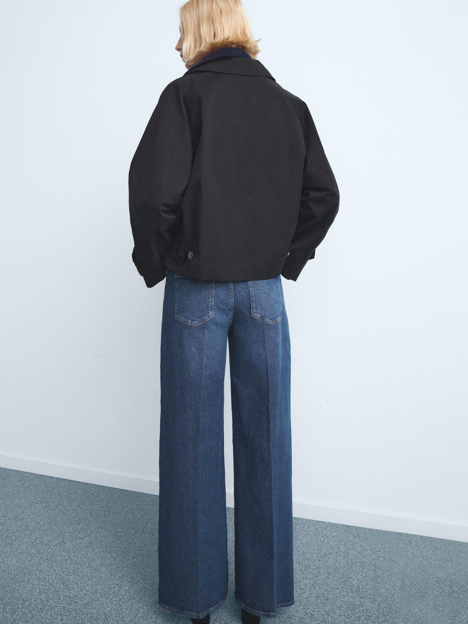 Product image 4 of 8, which shows Mango Elise High Rise Wide Leg Jeans, Mid Blue, 4