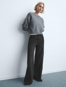 Mango Elise High Rise Wide Leg Jeans - view 2, Dark Grey