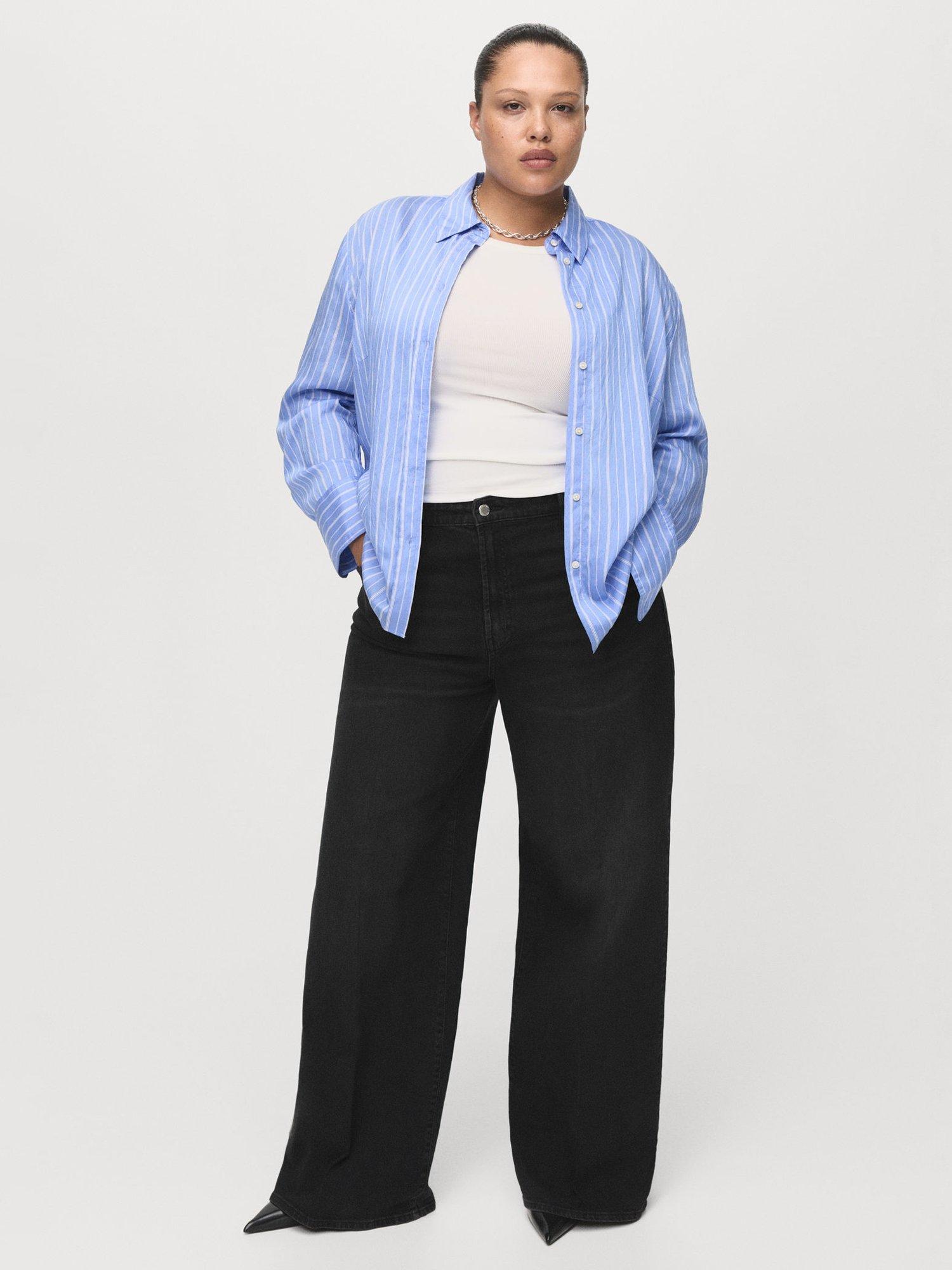 Product image 7 of 8, which shows Mango Elise High Rise Wide Leg Jeans, Dark Grey, 4