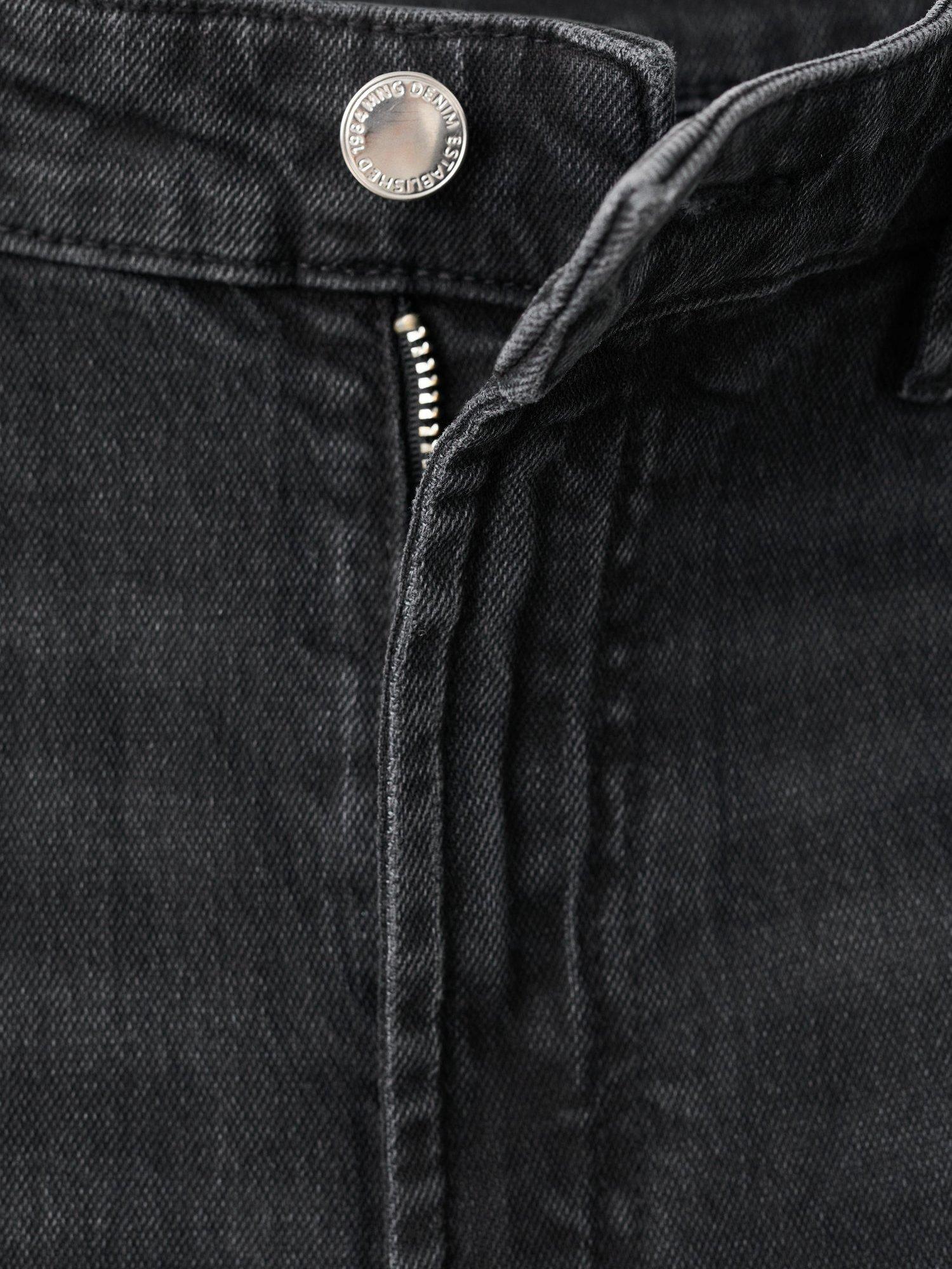 Product image 8 of 8, which shows Mango Elise High Rise Wide Leg Jeans, Dark Grey, 4