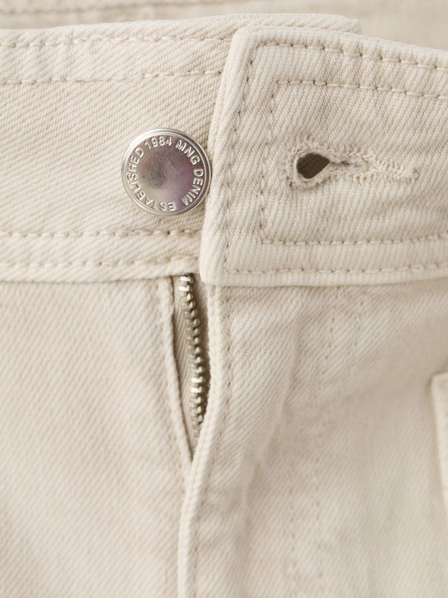 Product image 5 of 7, which shows Mango Jessie Wide Leg Jeans, Beige, 4