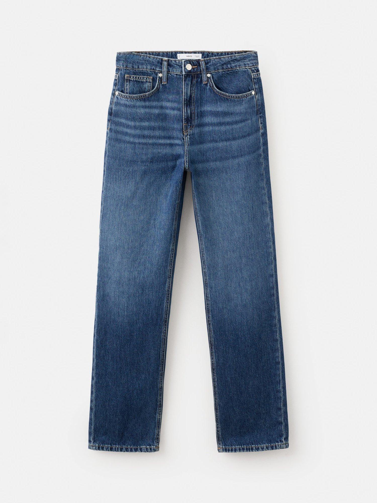 Product image 3 of 8, which shows Mango Matilda High Rise Straight Jeans, Mid Blue, 10