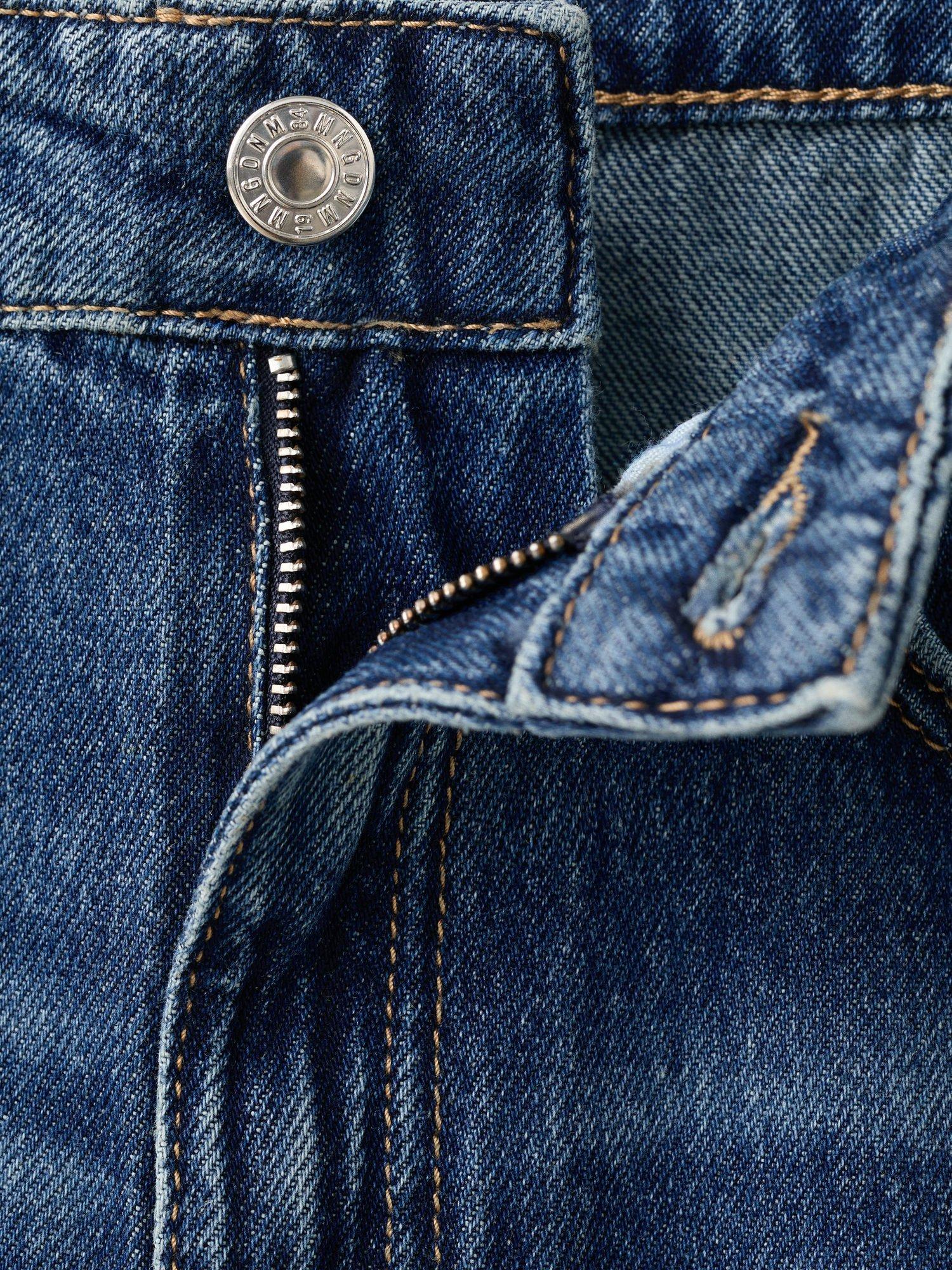 Product image 8 of 8, which shows Mango Matilda High Rise Straight Jeans, Mid Blue, 10