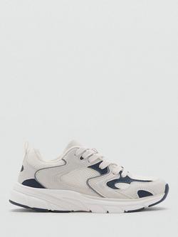 Mango Kids' Pluto Lace-Up Trainers, Grey, Grey