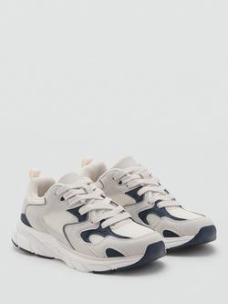 Mango Kids' Pluto Lace-Up Trainers, Grey - view 2, Grey