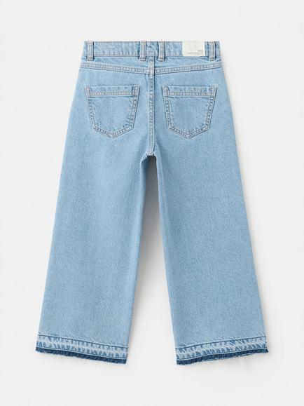 Mango Kids' Culotte Jeans, Blue - view 2, Blue