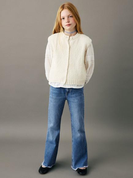 Mango Kids' Flared Jeans, Blue, Blue