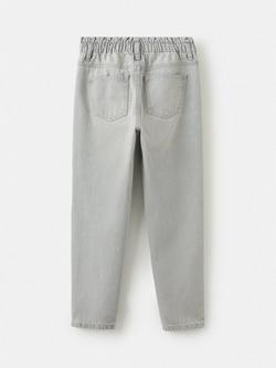 Mango Kids' Cotton Paperbag Jeans, Grey - view 2, Grey