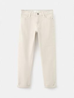 Mango Kids' Peru Straight Cut Trousers, Light Beige, Light Beige