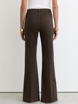 Reiss Athena Flared Jeans, Khaki Green - view 2, Khaki Green