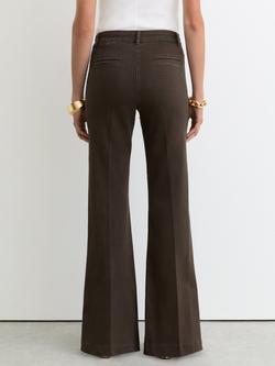 Reiss Petite Athena Flared Jeans, Khaki Green - view 2, Khaki Green