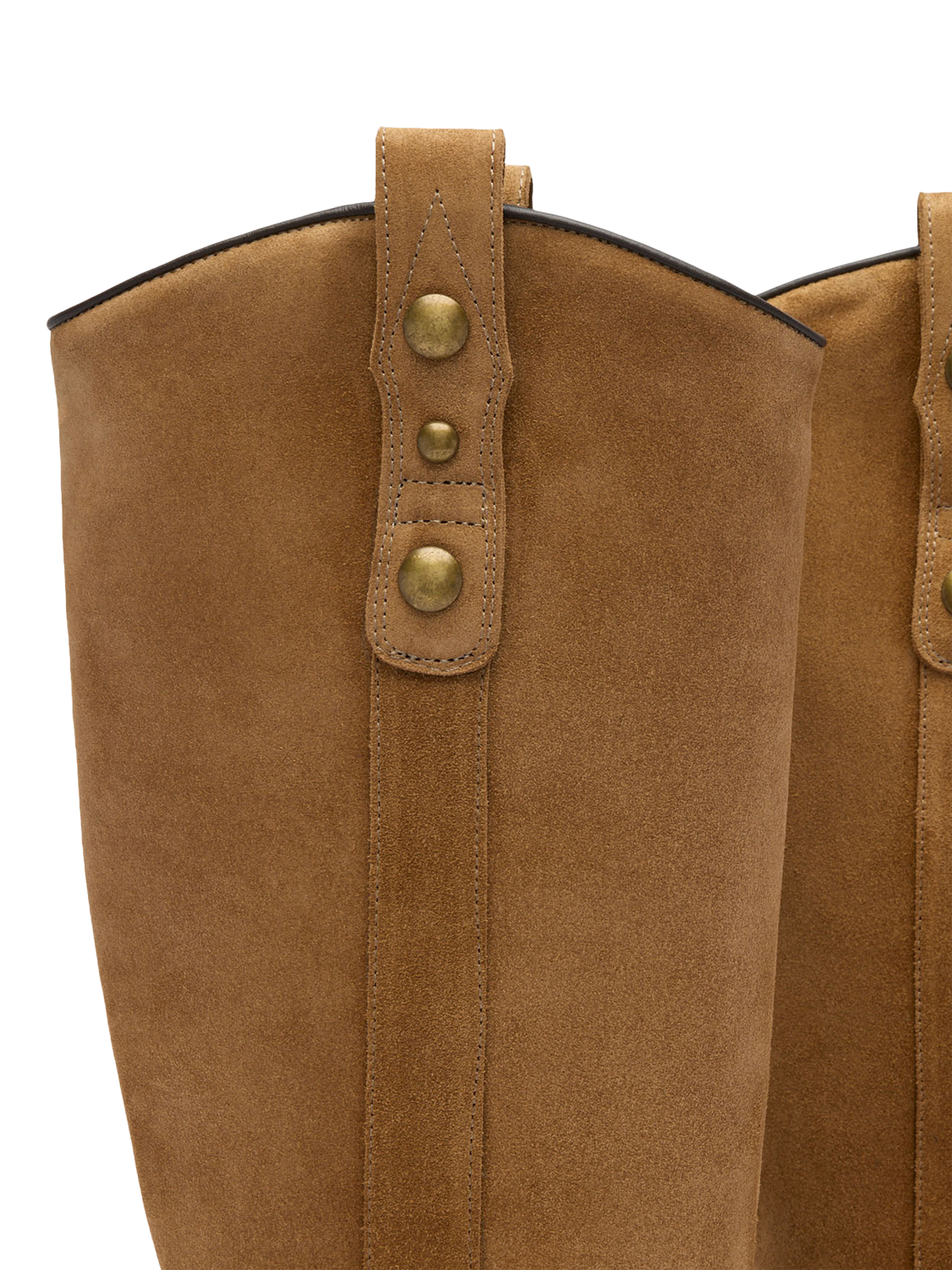 Product image 3 of 6, which shows Russell & Bromley Greendale Suede Knee High Riding Boots, Brown, 5
