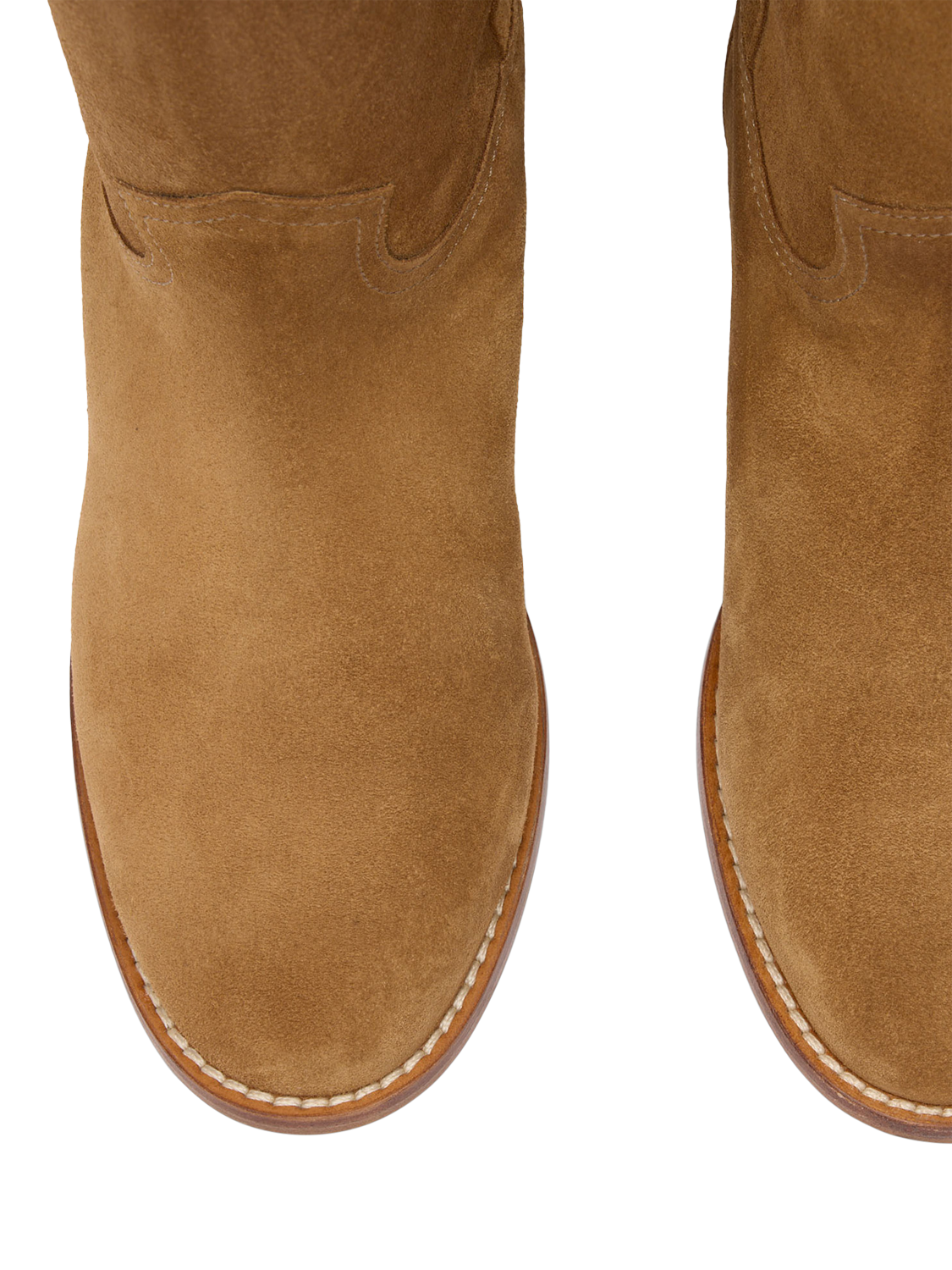 Product image 4 of 6, which shows Russell & Bromley Greendale Suede Knee High Riding Boots, Brown, 5