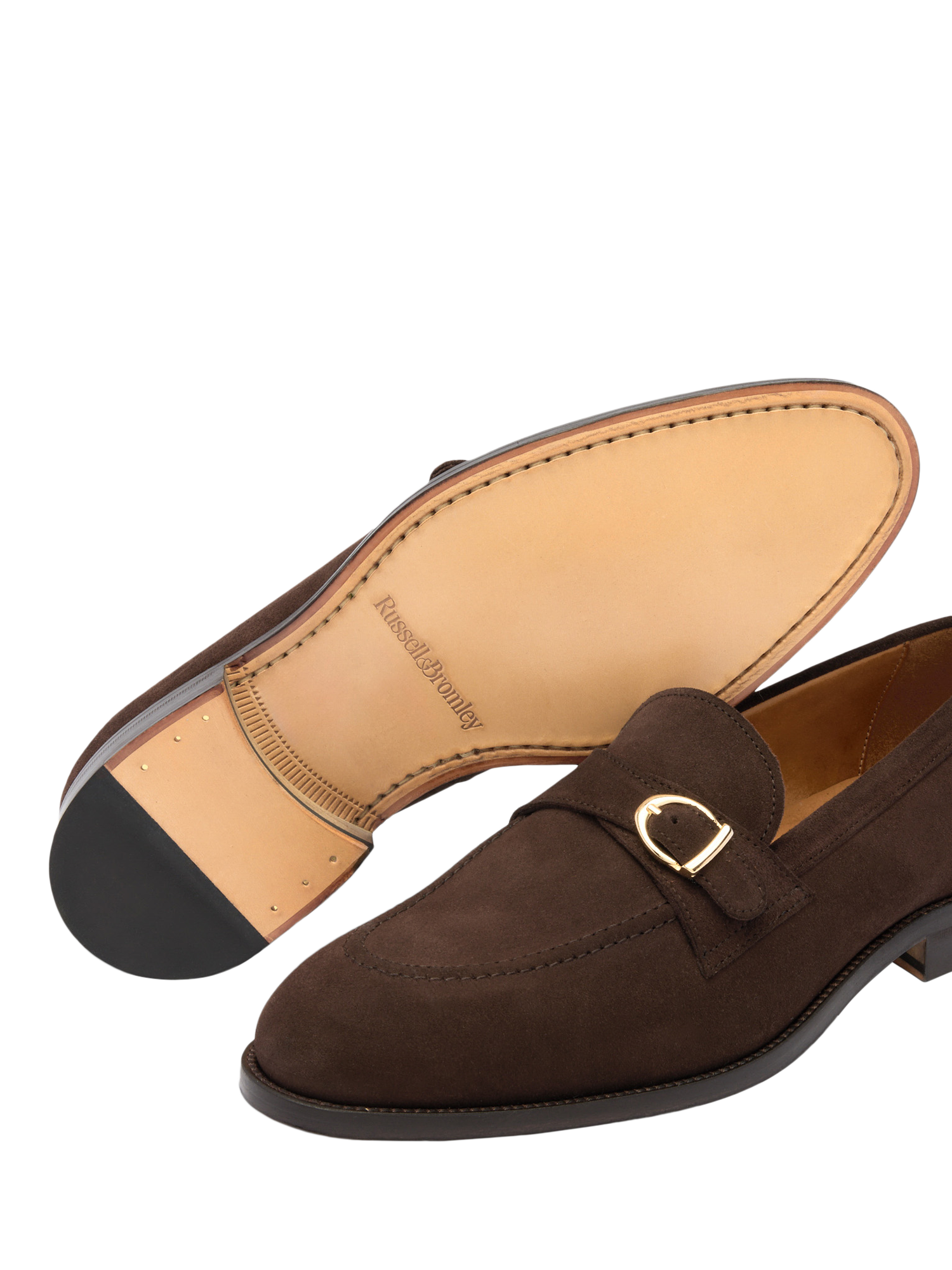 Product image 3 of 4, which shows Russell & Bromley Hayton Suede Loafers, Brown, 8