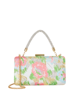 Dune London Beaut Fabric Clutch Bag, Pink/Multi, Pink/Multi