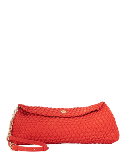 Dune London Encourage Woven Slouchy Handbag, Red, Red