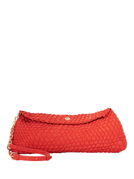 Dune London Encourage Woven Slouchy Handbag, Red, Red