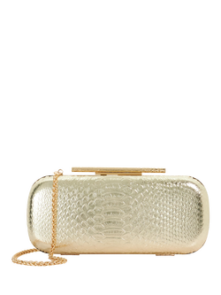 Dune London Body Croc Clutch Bag, Gold, Gold