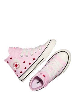 Converse Kids' Chuck Taylor All Star Canvas Heart Trainers, Pink/Multi - view 2, Pink/Multi