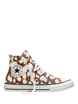 Converse Kids' Chuck Taylor All Star Animal Print Trainers, Brown/Off White, Brown/Off White