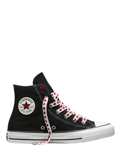 Converse Kids' Chuck Taylor All Star Heart Trainers, Black/White, Black/White