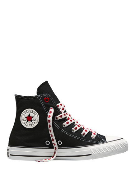 Converse Kids' Chuck Taylor All Star Heart Trainers, Black/White, Black/White