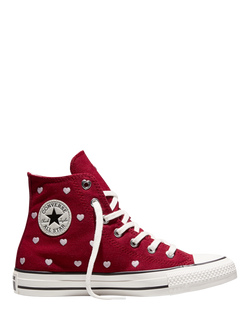 Converse Kids' Chuck Taylor All Star Heart Trainers, Red/Multi, Red/Multi