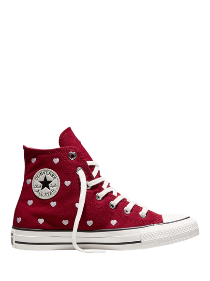 Converse Kids' Chuck Taylor All Star Heart Trainers, Red/Multi, Red/Multi