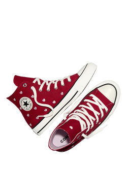 Converse Kids' Chuck Taylor All Star Heart Trainers, Red/Multi - view 2, Red/Multi