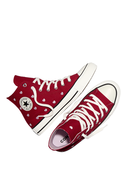 Converse Kids' Chuck Taylor All Star Heart Trainers, Red/Multi - view 2, Red/Multi