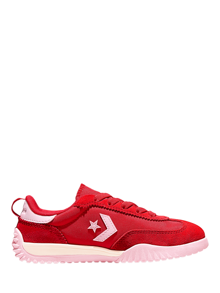 Converse Kids' Suede Run Star Lace Up Trainers, Red/Egret