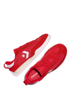 Converse Kids' Suede Run Star Lace Up Trainers - view 2, Red/Egret