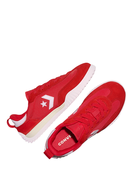 Converse Kids' Suede Run Star Lace Up Trainers - view 2, Red/Egret