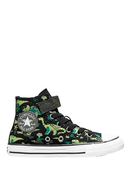 Converse Kids' Chuck Taylor All Star Canvas Dino Trainers, Black/Green, Black/Green