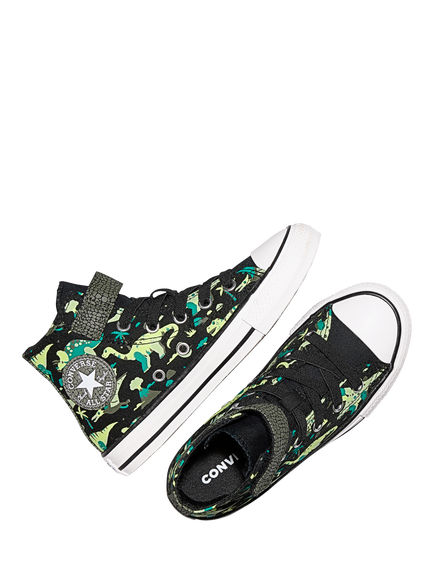 Converse Kids' Chuck Taylor All Star Canvas Dino Trainers, Black/Green - view 2, Black/Green